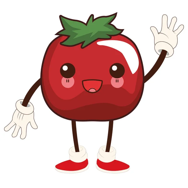 Tomaten-Kawaii-Karikatur — Stockvektor