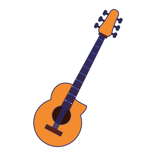 Akustik gitar müzik enstrüman mavi çizgiler — Stok Vektör