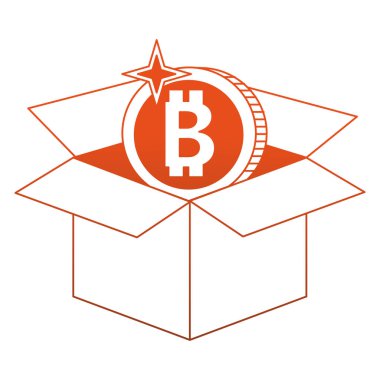 Bitocoin kutu içinde kırmızı çizgiler