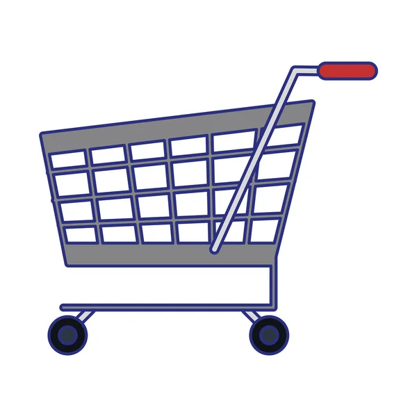 Shopping cart symbol isolated blue lines — Stock Vector