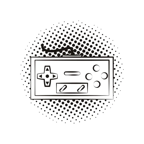 Retro console gamepad pop art — Vettoriale Stock