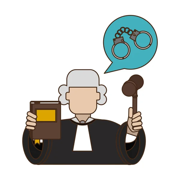 Judge with gavel and constitution — Stock Vector