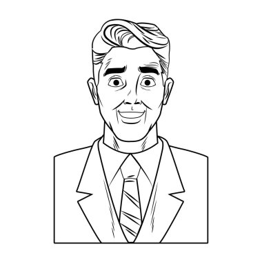 İşadamı pop sanat karikatür siyah beyaz