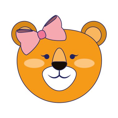 Kaplan sevimli hayvan kafası mavi çizgiler