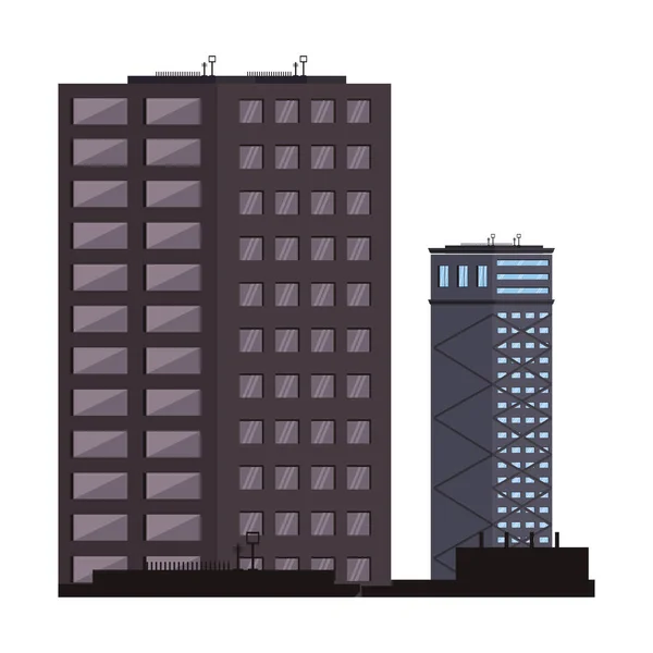 Edificios urbanos aislados — Vector de stock