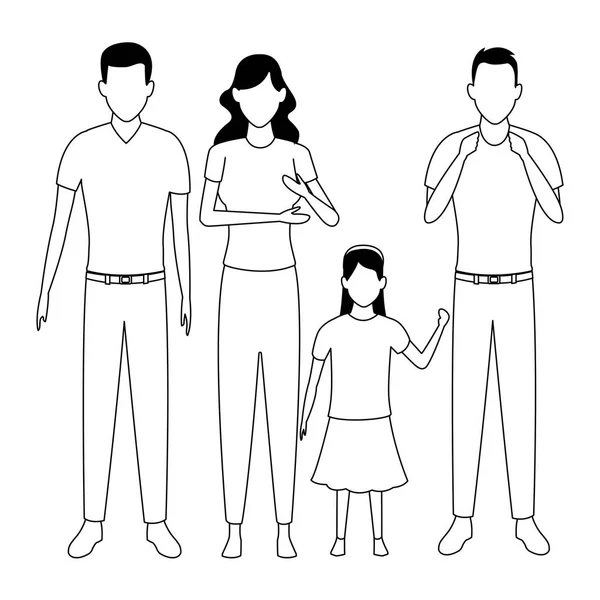 Rodinné avatar kreslená postavička — Stockový vektor