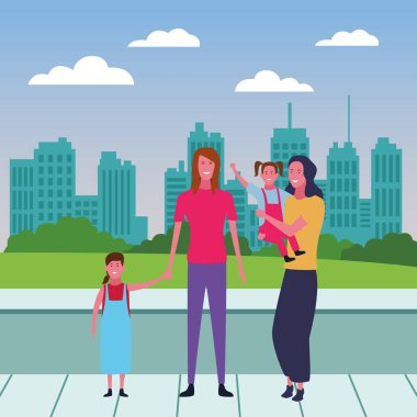 Çocuklu aile karikatürleri