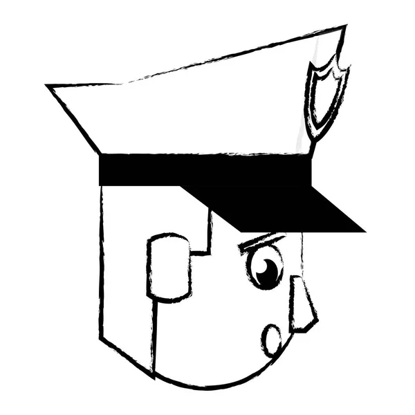 Disegno del fumetto faccia della polizia — Vettoriale Stock
