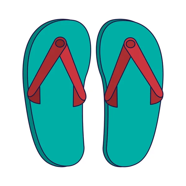 Sandales vertes avec rouge — Image vectorielle