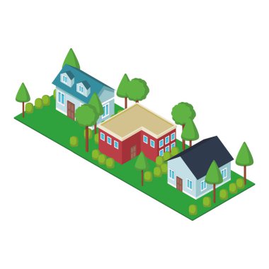 Ev konutları izometrik