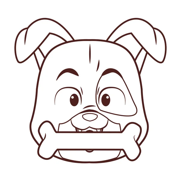 Hund mit Knochen Karikatur — Stockvektor