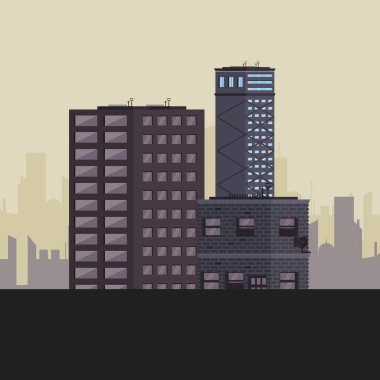 Cityscape silüeti manzarası