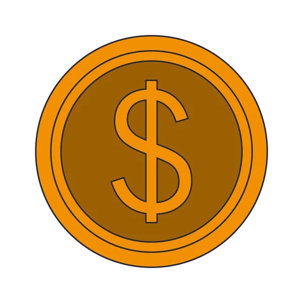 Geïsoleerde symbool van de munt — Stockvector