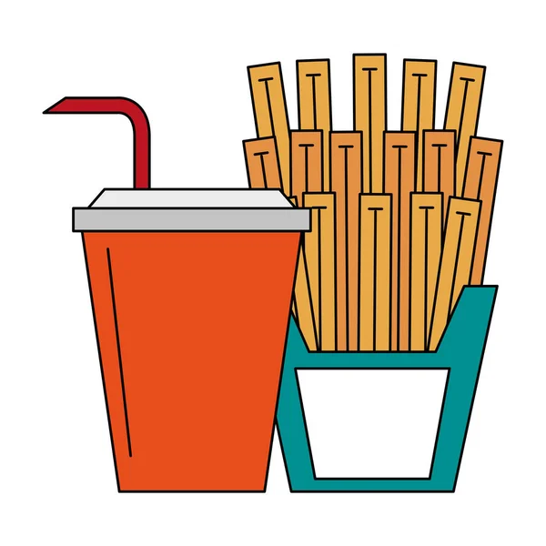 Frites et sodas — Image vectorielle