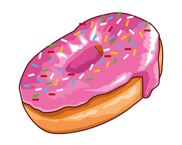 Donut icono aislado — Vector de stock