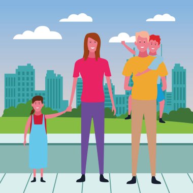 Çocuklu aile karikatürleri