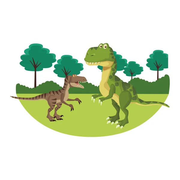 Dinosaur at nature — Stock Vector