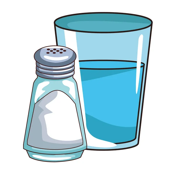 Ποτήρι νερού και αλατόνερο — Διανυσματικό Αρχείο
