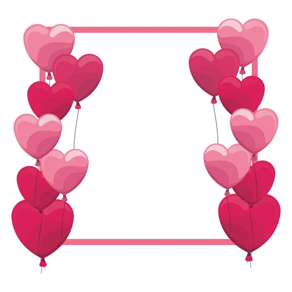 Romantic frame with hearts — Stock Vector