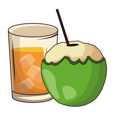 içecek ve hindistan cevizi ile cam