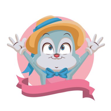 Şapka karikatür ile Tavşan