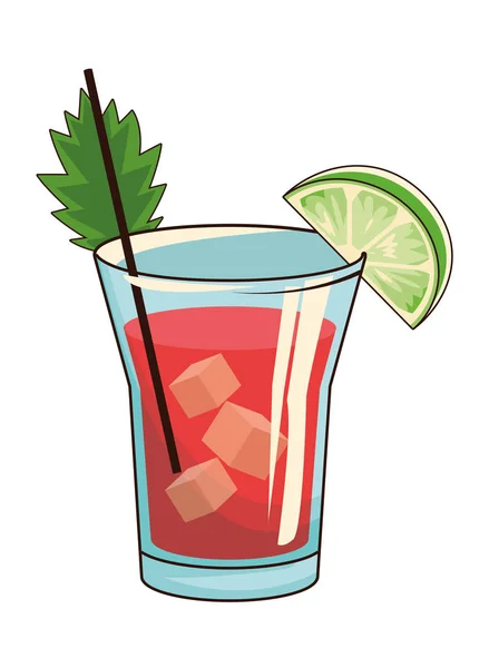 Glas mit Cocktail — Stockvektor