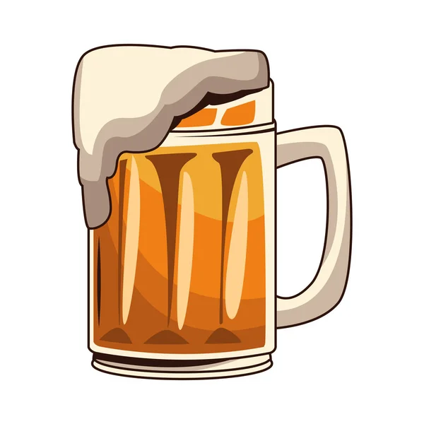 Стекло с пивом — стоковый вектор