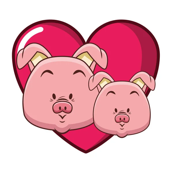 Симпатичная карикатура на свиней — стоковый вектор