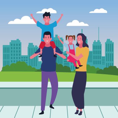 Çocuklu aile karikatürleri