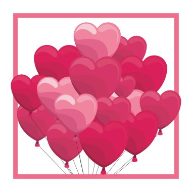 Çerçeve üzerinde kalp şeklinde balon