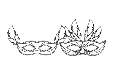 maskeler ve tüyler siyah beyaz