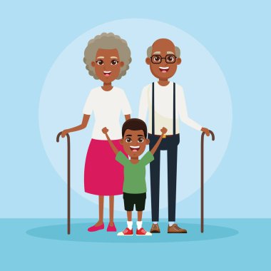 Çocuklu aile karikatür