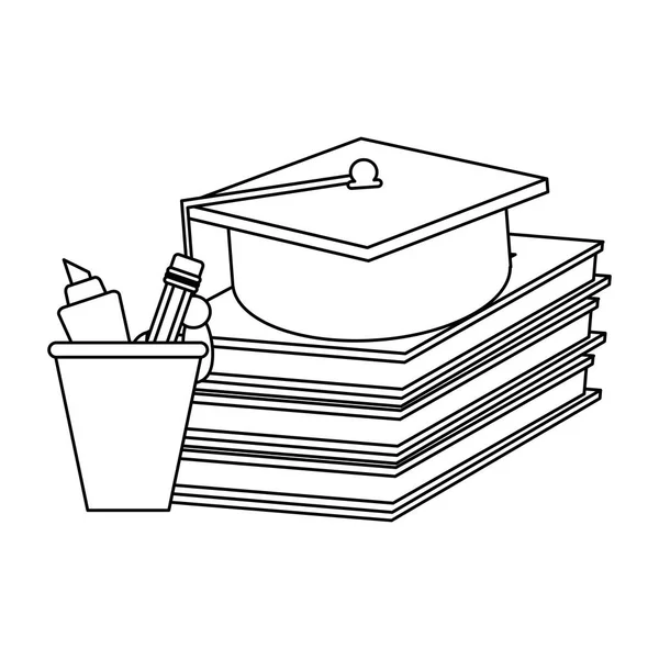 Material escolar y educativo blanco y negro — Vector de stock