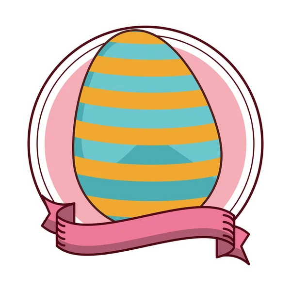 Emblema redondo huevo de Pascua — Vector de stock