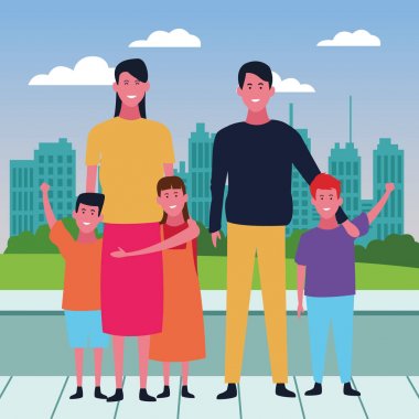 Çocuklu aile karikatürleri