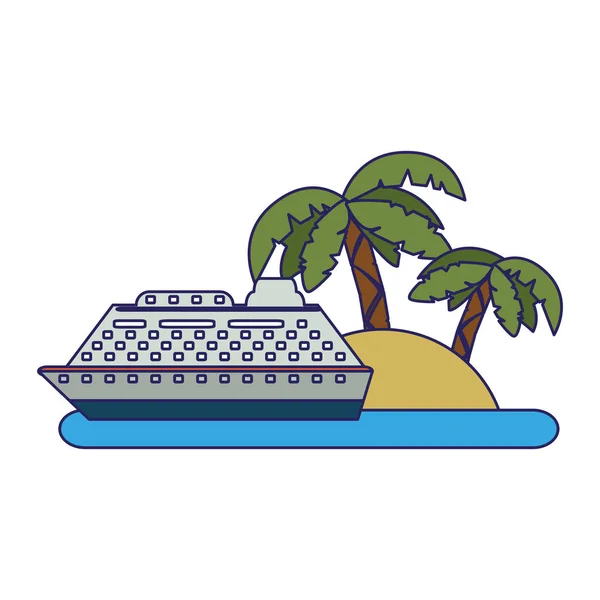 Krążownik na wyspie — Wektor stockowy