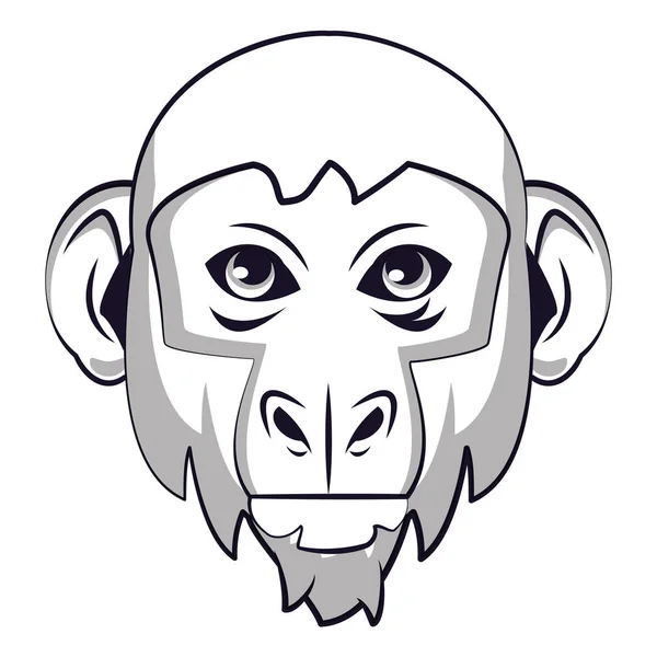 Cara de mono fresco boceto — Vector de stock