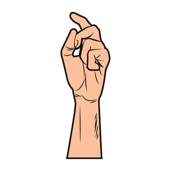 Pop arte mão sinal — Vetor de Stock