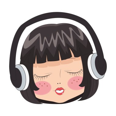 Güzel kız yüz çizgi film