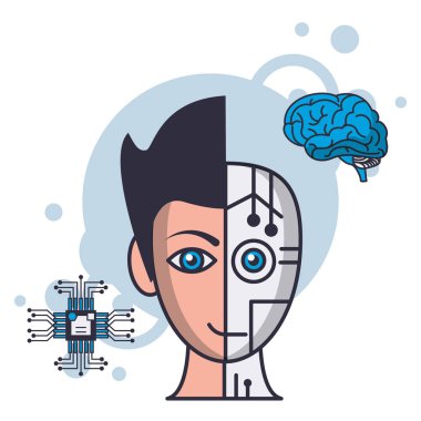 İnsan robot kafası