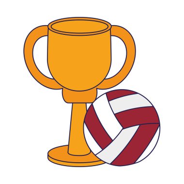 Voleyball kupa kupası şampiyonluk mavi çizgiler