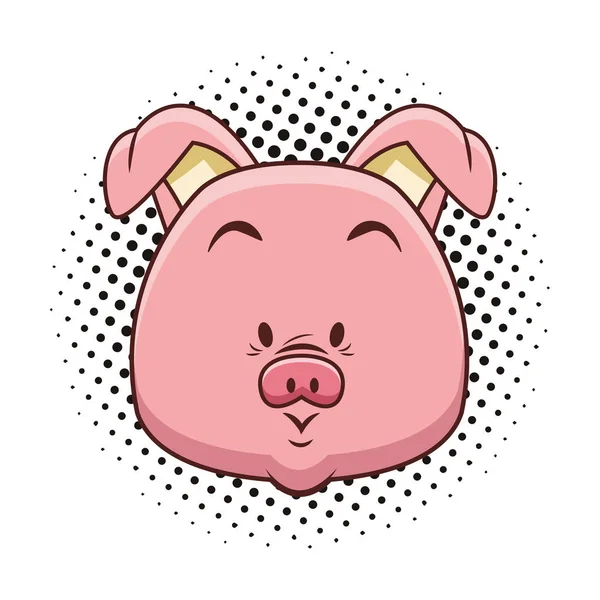 Mignon dessin animé de porc — Image vectorielle