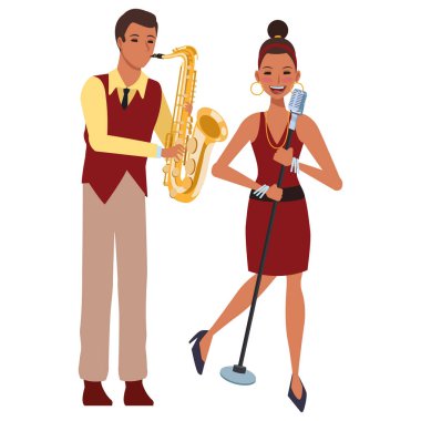 müzisyen saksafon çalma ve şarkı