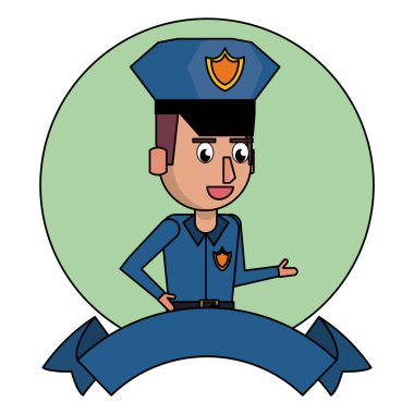 Polis ve boş kurdele afiş renkli