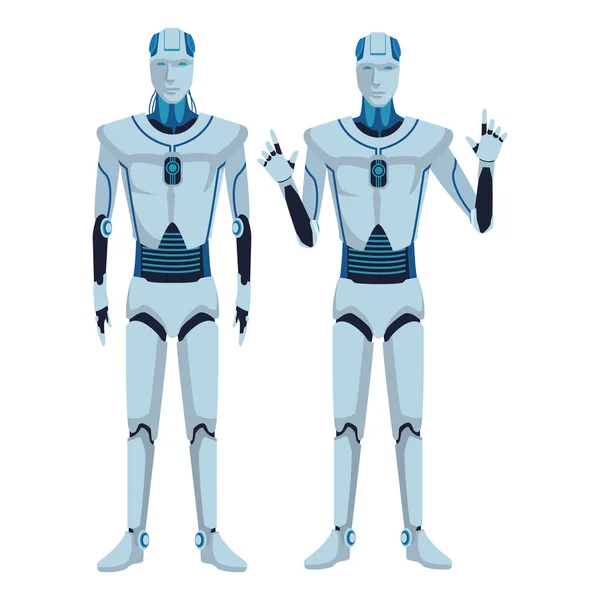 Robot umanoidi avatar — Vettoriale Stock