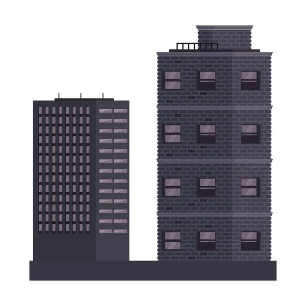 被隔绝的城市大厦 — 图库矢量图片