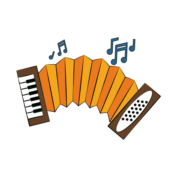 Instrumento musical de acordeão — Vetor de Stock