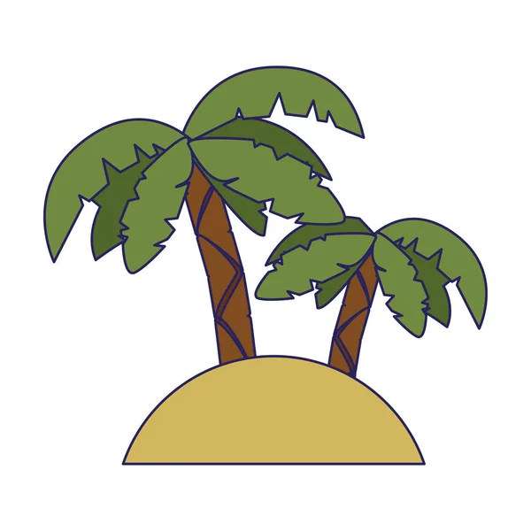 Plage avec palmiers — Image vectorielle