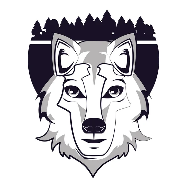 Wolf gezicht cool schets — Stockvector