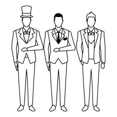 smokin siyah beyaz giyen erkekler